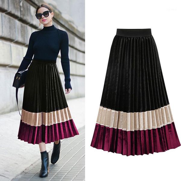 skirts skirt of long pleated women autumn winter fashion patchwork high waist midi korean style a line lady party, Black
skirts skirt of long pleated women autumn winter fashion patchwork high waist midi korean style a line lady party, Black
