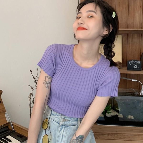 women's t-shirt women solid color short sleeve basic tshirt elegant ladies casual o neck korean style tee top, White
women's t-shirt women solid color short sleeve basic tshirt elegant ladies casual o neck korean style tee top, White