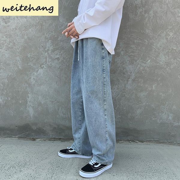 men's jeans men loose straight leg pants elastic waist solid drawstring casual man all-match hip hop wide long 357, Blue
men's jeans men loose straight leg pants elastic waist solid drawstring casual man all-match hip hop wide long 357, Blue