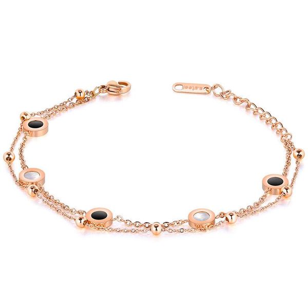 charm bracelets fashion black and white shell adjustable double layer titanium stainless steel chain bracelet for women, Golden;silver
charm bracelets fashion black and white shell adjustable double layer titanium stainless steel chain bracelet for women, Golden;silver