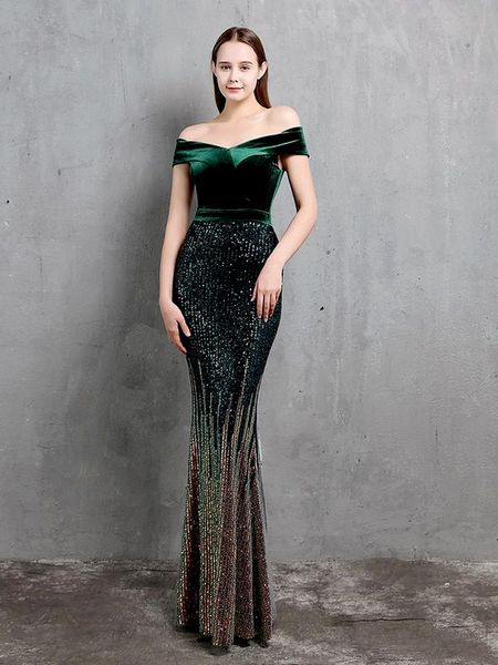party dresses 2021 modern mermaid off the shoulder slash neck full evening dress elegant velour sequins slim formal gowns, White;black
party dresses 2021 modern mermaid off the shoulder slash neck full evening dress elegant velour sequins slim formal gowns, White;black