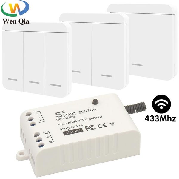 smart home control wenqia wireless switch light remote rf433mhz ac 110v220v 10a relay interruptor 86 wall panel on/off bulb lamp
smart home control wenqia wireless switch light remote rf433mhz ac 110v220v 10a relay interruptor 86 wall panel on/off bulb lamp