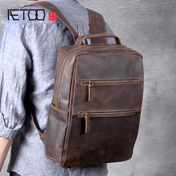 backpack aetoo large-capacity retro mad horse leather shoulder bag, men's handmade head backpack, travel bag woman
backpack aetoo large-capacity retro mad horse leather shoulder bag, men's handmade head backpack, travel bag woman