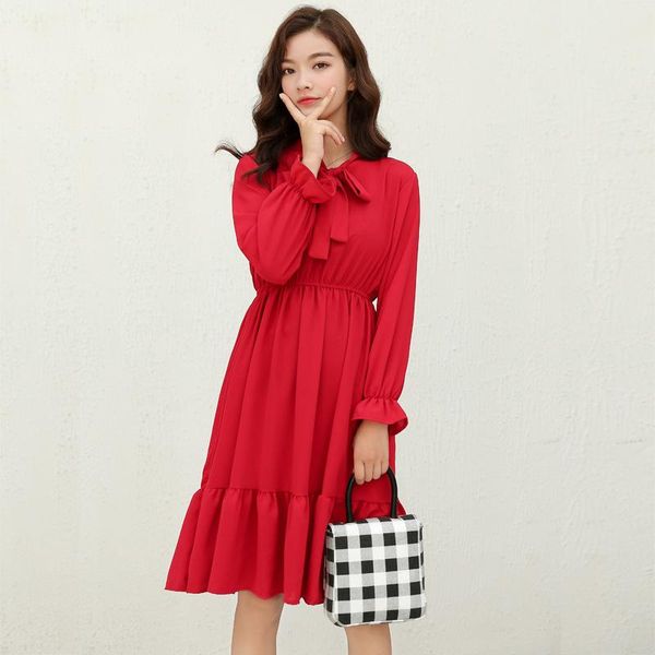 casual dresses chiffon long sleeve for women in 2021 fashion "a", Black;gray 
casual dresses chiffon long sleeve for women in 2021 fashion "a", Black;gray