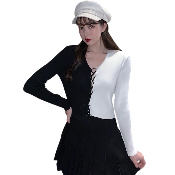 women's knits & tees autumn female belt strike color women cardigan long-sleeved v-neck knit bottoming shirt slim short upper regular c, White
women's knits & tees autumn female belt strike color women cardigan long-sleeved v-neck knit bottoming shirt slim short upper regular c, White