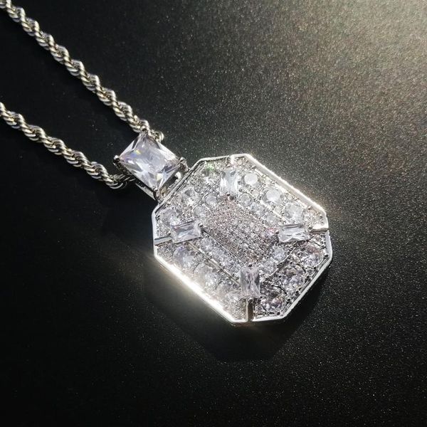 pendant necklaces bling square zircon necklace for men women gifts 2 colors with chain fashion hip hop jewelry, Silver
pendant necklaces bling square zircon necklace for men women gifts 2 colors with chain fashion hip hop jewelry, Silver
