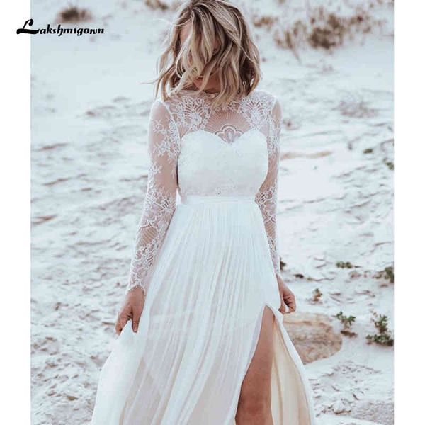 new wedding es beach simple long sleeve side slit floor length split court train backless bridal gowns 2021 charming chiffon 9z8q, White
new wedding es beach simple long sleeve side slit floor length split court train backless bridal gowns 2021 charming chiffon 9z8q, White