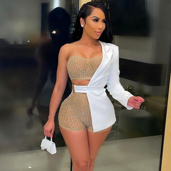 summer one side lapel long sleeve belt irregular women coat slim fashion officewear casual elegant women's suits & blazers, White;black
summer one side lapel long sleeve belt irregular women coat slim fashion officewear casual elegant women's suits & blazers, White;black