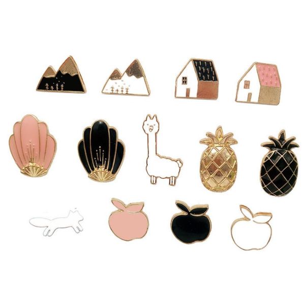 french romantic series simple warm sweet brooches temperament fox sheep shell house alpaca drop oil brooch, Gray
french romantic series simple warm sweet brooches temperament fox sheep shell house alpaca drop oil brooch, Gray