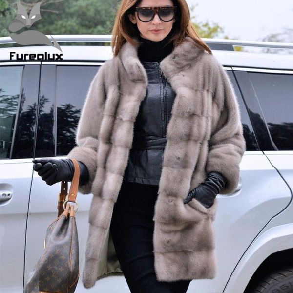 women's fur & faux furealux real mink coats for women thick warm winter jacket female coat with stand collar wholesale, Black
women's fur & faux furealux real mink coats for women thick warm winter jacket female coat with stand collar wholesale, Black
