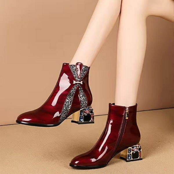 fhanchu patent leather women short boots2022 new autumn/winter shoesshining bowtie ankle botasround toeblackdropshipping, Black
fhanchu patent leather women short boots2022 new autumn/winter shoesshining bowtie ankle botasround toeblackdropshipping, Black