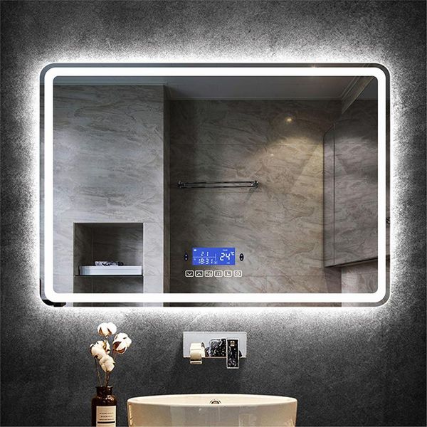 mirrors 60x80cm rectangle bluetooth smart bathroom makeup mirror with led warm white light human body induction anti-fog beauty
mirrors 60x80cm rectangle bluetooth smart bathroom makeup mirror with led warm white light human body induction anti-fog beauty