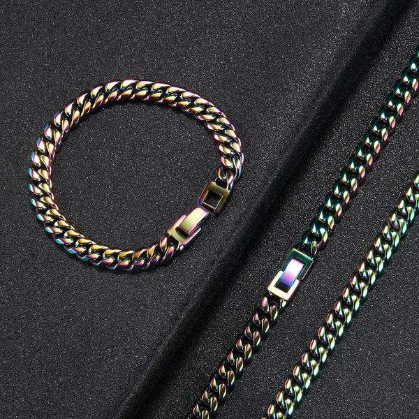 chains 8mm wide electroplating multicolor hip hop cuban link chain necklaces miami bracelets for men women 316l stainless steel jewelry, Silver
chains 8mm wide electroplating multicolor hip hop cuban link chain necklaces miami bracelets for men women 316l stainless steel jewelry, Silver