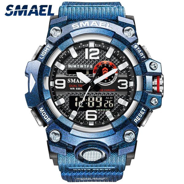 wristwatches smael fashion sport watches men chronograph clock luxury waterproof man 2021 modern dual movement 8035, Slivery;brown
wristwatches smael fashion sport watches men chronograph clock luxury waterproof man 2021 modern dual movement 8035, Slivery;brown