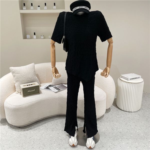 capri niche design two parts female fashion set summer irregular wrinkling short sleeve high waist division wide leg suit pants, Black;white
capri niche design two parts female fashion set summer irregular wrinkling short sleeve high waist division wide leg suit pants, Black;white
