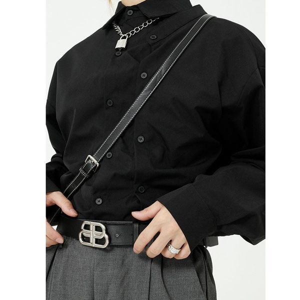 male streetwear hip hop japan korea style loose shirt men double breasted long sleeve casual black white men's shirts, White;black
male streetwear hip hop japan korea style loose shirt men double breasted long sleeve casual black white men's shirts, White;black