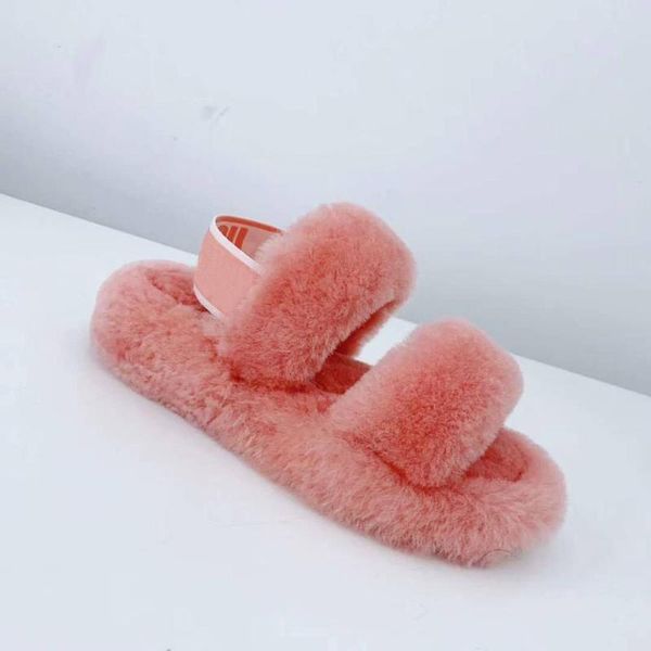 factory wholesale genuine sheepskin slippers/winter warm women slippers, Black