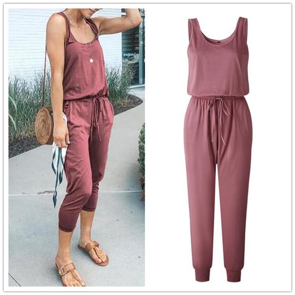 solid color jumpsuit long pants off shoulder sleeveless rompers women loose o-neck pockets drawstring waist summer overalls women's jum, Black;white
solid color jumpsuit long pants off shoulder sleeveless rompers women loose o-neck pockets drawstring waist summer overalls women's jum, Black;white