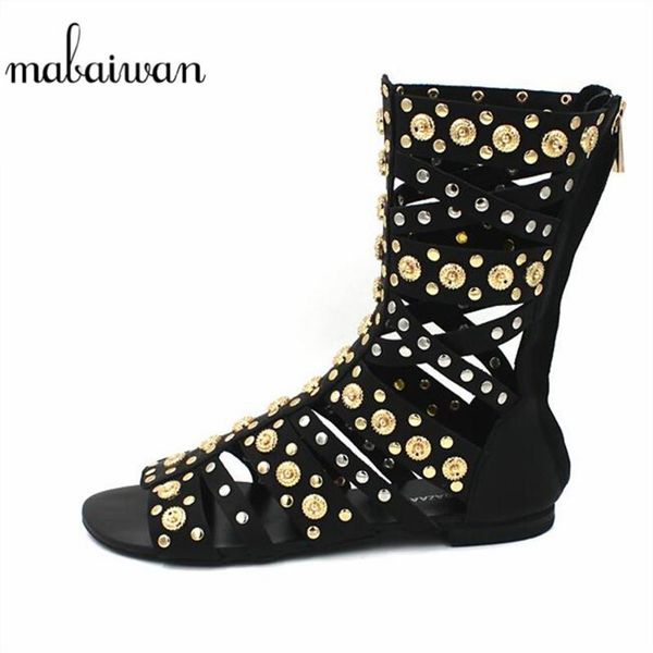 mabaiwan summer ankle boots women genuine leather gladiator sandals hollow out dress shoes woman rivets open toe zip flats, Black
mabaiwan summer ankle boots women genuine leather gladiator sandals hollow out dress shoes woman rivets open toe zip flats, Black