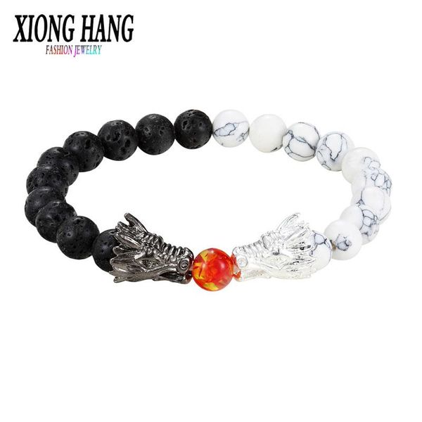 charm bracelets xionghang fashion black and white beads bracelet natural stone lava bead two dragon play one ball male female jewellery, Golden;silver
charm bracelets xionghang fashion black and white beads bracelet natural stone lava bead two dragon play one ball male female jewellery, Golden;silver