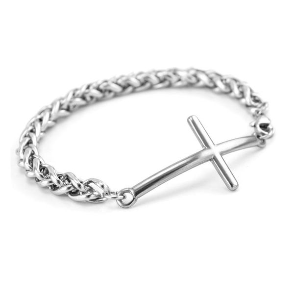 link, chain stainless steel cross charm wheat bracelets 5/6mm link braided pulseira masculina bracelet bangle for mens gift, Black
link, chain stainless steel cross charm wheat bracelets 5/6mm link braided pulseira masculina bracelet bangle for mens gift, Black
