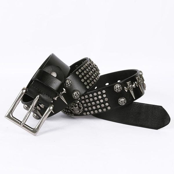 belts cool fashion skull studded rivets mens punk rocky waist straps full grain genuine leather quality personality, Black;brown
belts cool fashion skull studded rivets mens punk rocky waist straps full grain genuine leather quality personality, Black;brown