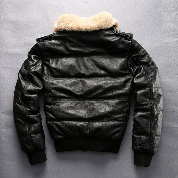 fashion winter 2021 down jacket fur collar leather men black men's cowskin coat soft shell pilot & faux 
fashion winter 2021 down jacket fur collar leather men black men's cowskin coat soft shell pilot & faux