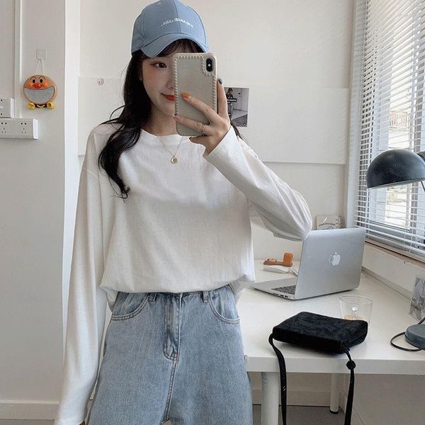 woman tshirts pure cotton autumn and winter long sleeve t-shirt women's loose round neck white ropa mujer camisetas
woman tshirts pure cotton autumn and winter long sleeve t-shirt women's loose round neck white ropa mujer camisetas