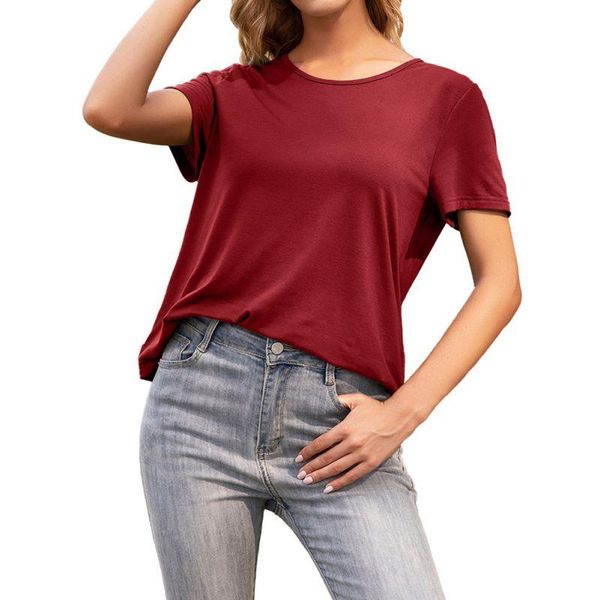 women's t-shirt daxin open back hollow lace stitching round neck women summer short sleeve tee shirt, White
women's t-shirt daxin open back hollow lace stitching round neck women summer short sleeve tee shirt, White
