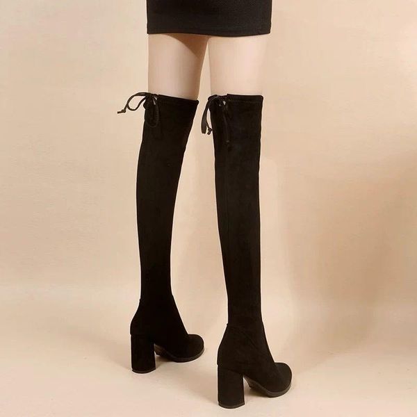 boots women's over the knee 2021 autumn winter thin and flock elastic style high-heeled, Black
boots women's over the knee 2021 autumn winter thin and flock elastic style high-heeled, Black