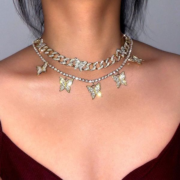 chains bohemia crystal butterfly pendant tennis chain necklace for women fashion rhinestone metal choker wedding jewelry gift, Silver
chains bohemia crystal butterfly pendant tennis chain necklace for women fashion rhinestone metal choker wedding jewelry gift, Silver