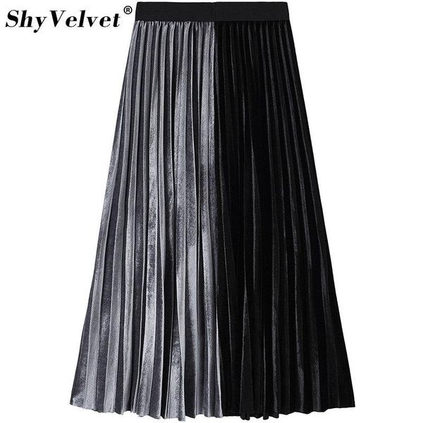skirts vintage contrast color velvet skirt autumn winter pleuche pleated elastic waist patchwork long for women, Black
skirts vintage contrast color velvet skirt autumn winter pleuche pleated elastic waist patchwork long for women, Black