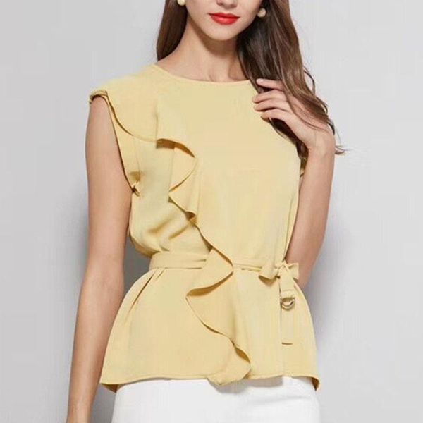 women's blouses & shirts blusas mujer de moda 2021 fashion women and ladies sleeveless ruffles solid blouse womes clothing 4256 50, White
women's blouses & shirts blusas mujer de moda 2021 fashion women and ladies sleeveless ruffles solid blouse womes clothing 4256 50, White