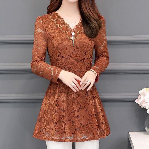 women lace v-neck blouses shirt female long-sleeved clothing blusas mujer de moda blusa plus size 5xl women's & shirts, White
women lace v-neck blouses shirt female long-sleeved clothing blusas mujer de moda blusa plus size 5xl women's & shirts, White
