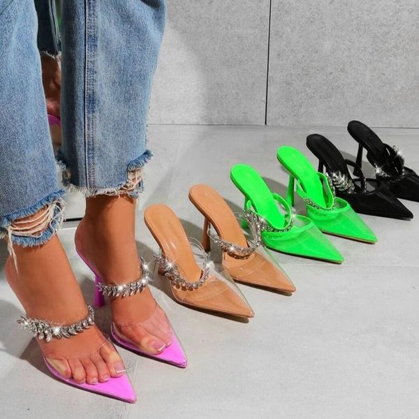 womens pointed toe clear transparent rhinestones high heel slipper shoes slides mesh candy colors plus size 2021 slippers, Black
womens pointed toe clear transparent rhinestones high heel slipper shoes slides mesh candy colors plus size 2021 slippers, Black