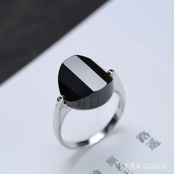 cluster rings xiaoyinjiang silver original handmade sterling ring natural black agate women's fashion single, Golden;silver
cluster rings xiaoyinjiang silver original handmade sterling ring natural black agate women's fashion single, Golden;silver