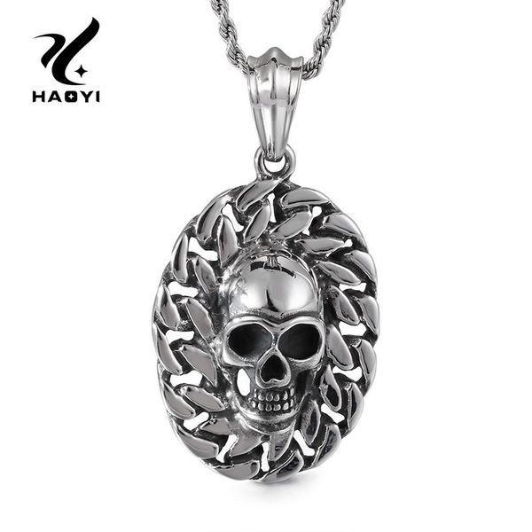 pendant necklaces stainless steel elliptical skull metal necklace for men with twisted chain personality fashion male jewelry, Silver
pendant necklaces stainless steel elliptical skull metal necklace for men with twisted chain personality fashion male jewelry, Silver