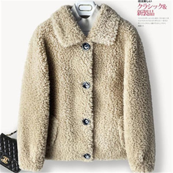 women's fur & faux autumn winter coat women jacket korean long sleeve granule velvet warm short lambswool female outerwear tide h1565, Black
women's fur & faux autumn winter coat women jacket korean long sleeve granule velvet warm short lambswool female outerwear tide h1565, Black