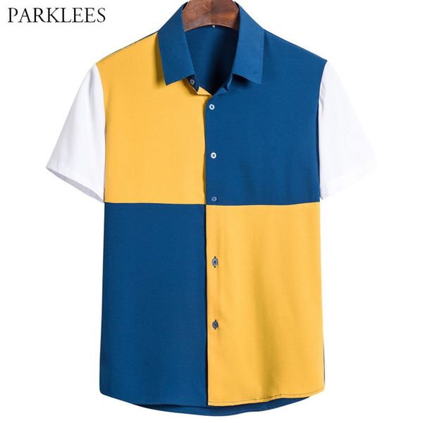 patchwork casual summer shirts for mens button up loose men short sleeve shirt big plaid chemise homme streetwear 3xl 210524, White;black
patchwork casual summer shirts for mens button up loose men short sleeve shirt big plaid chemise homme streetwear 3xl 210524, White;black