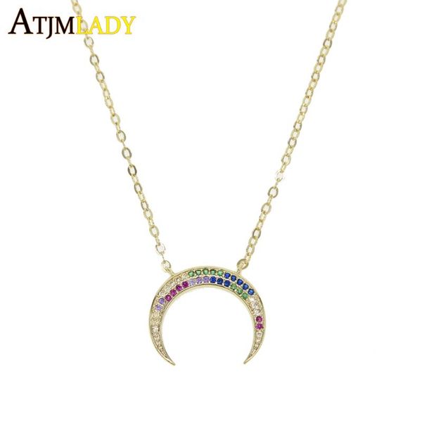 pendant necklaces gold filled chain statement necklace moon&horn for women boho dainty rainbow cz mix color elegant simple neckalce, Silver
pendant necklaces gold filled chain statement necklace moon&horn for women boho dainty rainbow cz mix color elegant simple neckalce, Silver