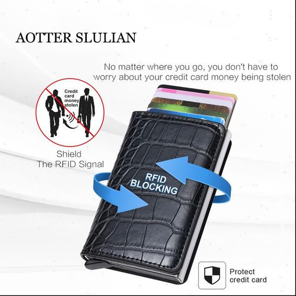 rfid anti theft smart wallet thin id card holders automatically solid metal bank credit business mini purses, Red;black
rfid anti theft smart wallet thin id card holders automatically solid metal bank credit business mini purses, Red;black