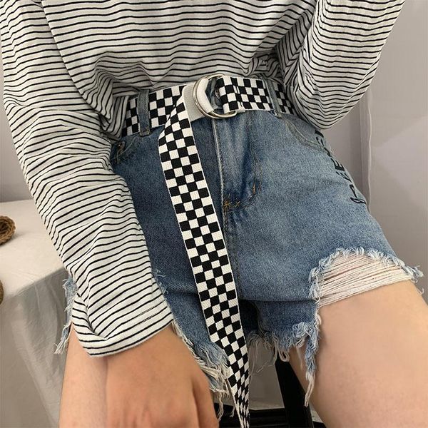 belts black and white plaid canvas belt double loop d buckle square waist strap casual men women student teenager waistbands, Black;brown
belts black and white plaid canvas belt double loop d buckle square waist strap casual men women student teenager waistbands, Black;brown
