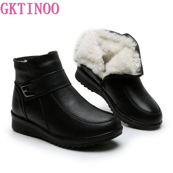 women snow boots winter flat heels ankle warm platform shoes genuine leather thick wool fur booties, Black
women snow boots winter flat heels ankle warm platform shoes genuine leather thick wool fur booties, Black