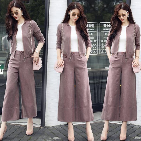 women's tracksuits elegant casual sets women wide leg pants suits spring autumn fashion jacket + two-piece, Gray
women's tracksuits elegant casual sets women wide leg pants suits spring autumn fashion jacket + two-piece, Gray