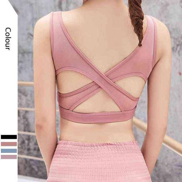 women's tanks camis sports bra fitns running gathering beautiful back cross yoga underwear women, White
women's tanks camis sports bra fitns running gathering beautiful back cross yoga underwear women, White