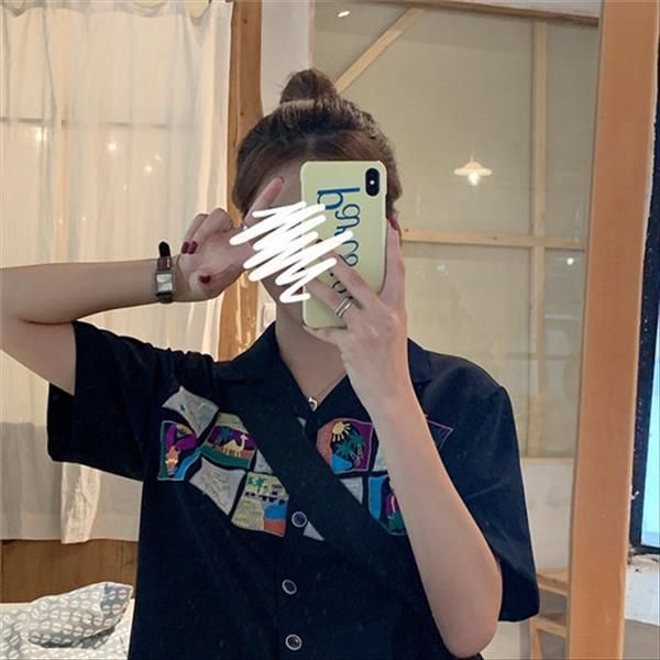 simple cartoon printed casual women shirt all amtch loose button line basic summer arrival sale college wind female, White
simple cartoon printed casual women shirt all amtch loose button line basic summer arrival sale college wind female, White