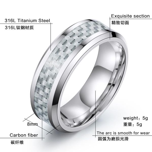 wedding rings steel soldier stainless men engagement ring carbon fiber inside fashion good detail royal jewelry, Slivery;golden
wedding rings steel soldier stainless men engagement ring carbon fiber inside fashion good detail royal jewelry, Slivery;golden