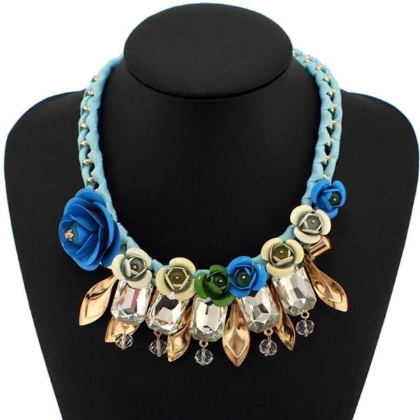 pendant necklaces uken multicolor metal flower leaves crystal choker ribbon twined chain collars women statement n2124, Silver
pendant necklaces uken multicolor metal flower leaves crystal choker ribbon twined chain collars women statement n2124, Silver