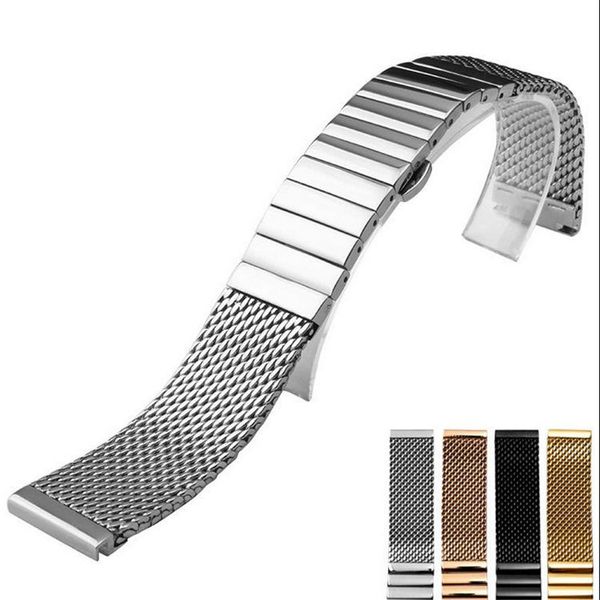 watch bands watchband milanese mesh strap for stainless steel solid double push butterfly buckle bracelet 18 20 22 24mm, Black;brown
watch bands watchband milanese mesh strap for stainless steel solid double push butterfly buckle bracelet 18 20 22 24mm, Black;brown
