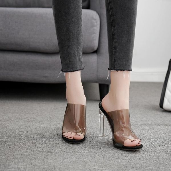 sandals 2021 summer transparent pvc women's pointed clear crystal cup square heel ladies slipper solid party shoes, Black
sandals 2021 summer transparent pvc women's pointed clear crystal cup square heel ladies slipper solid party shoes, Black